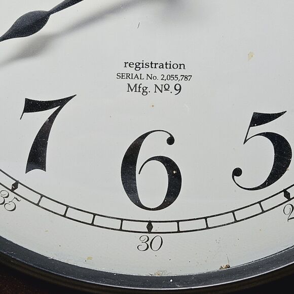 15 Inch Wall Clock Sterling and Noble Company Number 9 Dark Brown Wood Frame - Picture 4 of 11